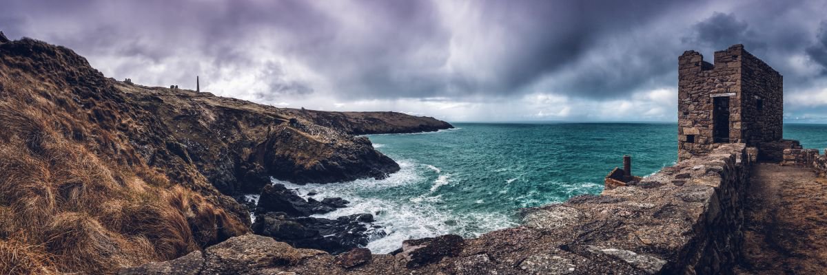 Photorealistic Photograph , Botallack The Crowns Cornwall England Uk By Paul Nash, 36 X 12, Artwork For Sale On Artfinder