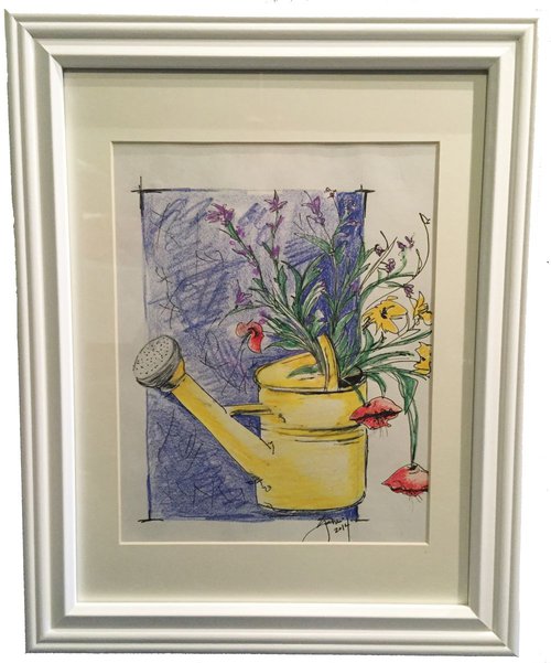 Yellow Watering Can by Carolyn Shoemaker (Soma)