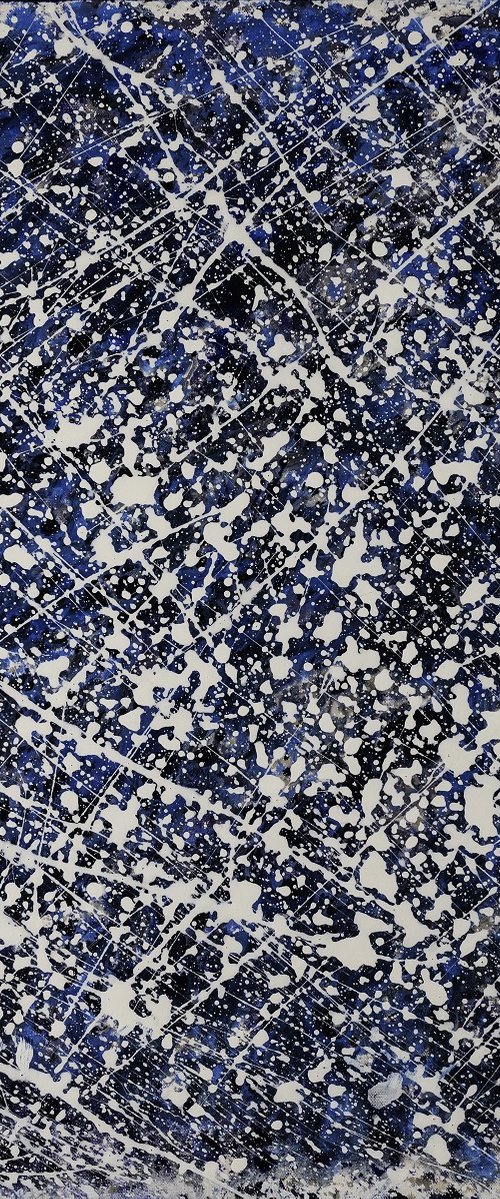 Abstract Shades of Blue & White by Carol Zsolt