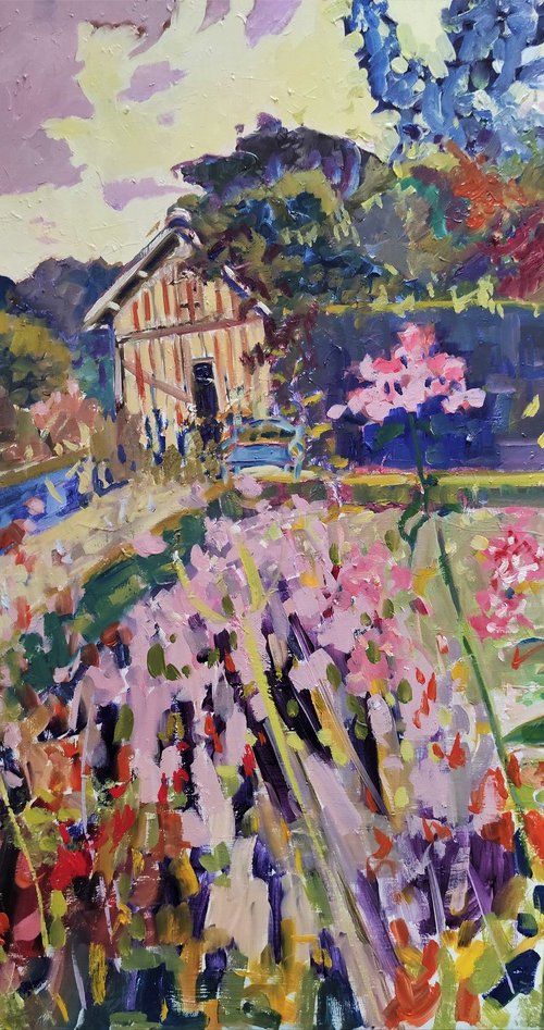 Impressionist landscape painting 'Garden in summer' by Linda Clerget