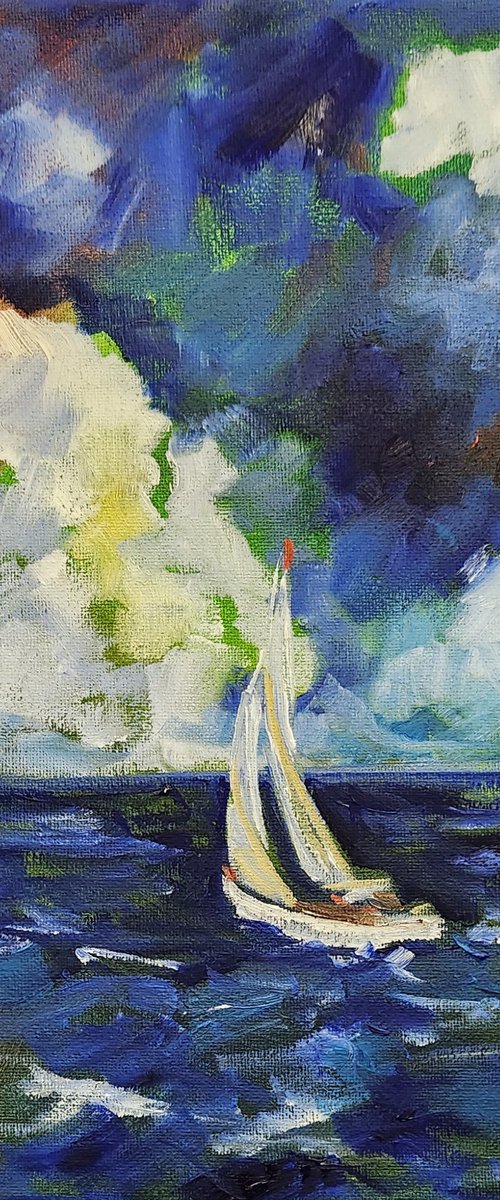 "Where the Wind Blows" - Sailboat - Sailing by Katrina Case