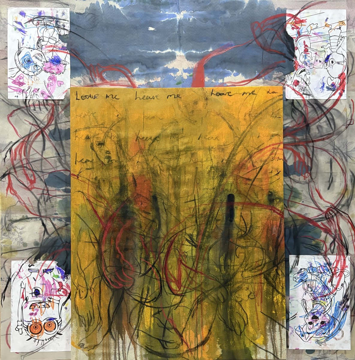 Expressive Abstract Painting By Gela Mikava, 47 X 47, Love Me, Leave Me, Original Artwork