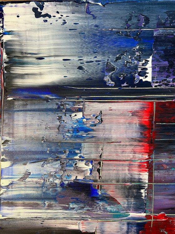 "Serious Moonlight" - Save As A Series - Original PMS Abstract Acrylic Painting Diptych On Canvas - 48" x 36"