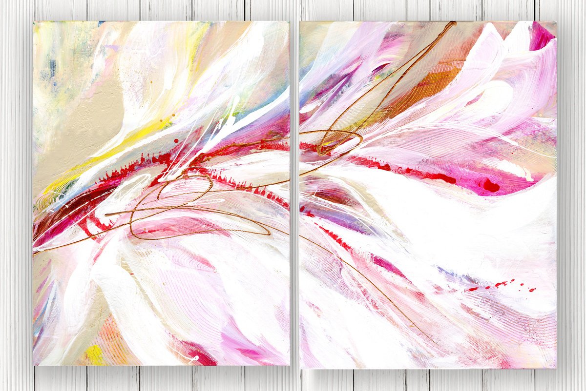 Abstract Botanical Acrylic Painting By Kathy Morton Stanion, 36 X 24", Botanical Romance, Original Artwork