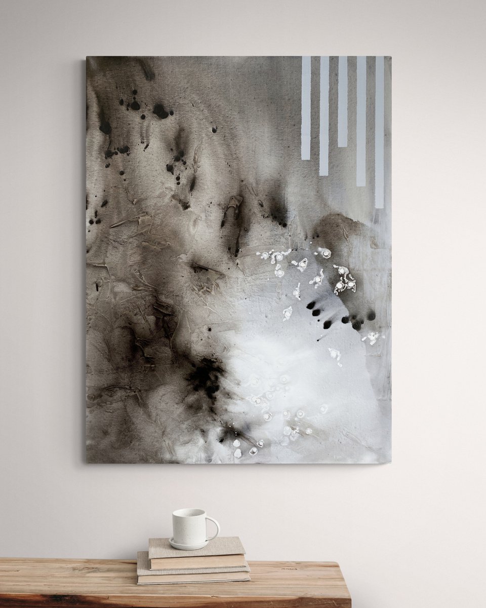 Abstract Acrylic Painting By Cristina Dalla Valentina, 24 X 31, Whispering In The Silence /1, Original Artwork