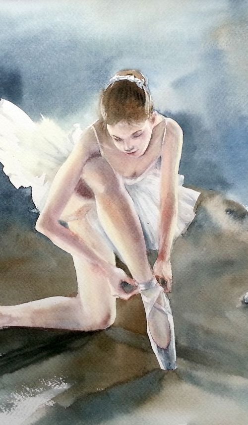Young ballerina by Olga Beliaeva Watercolour