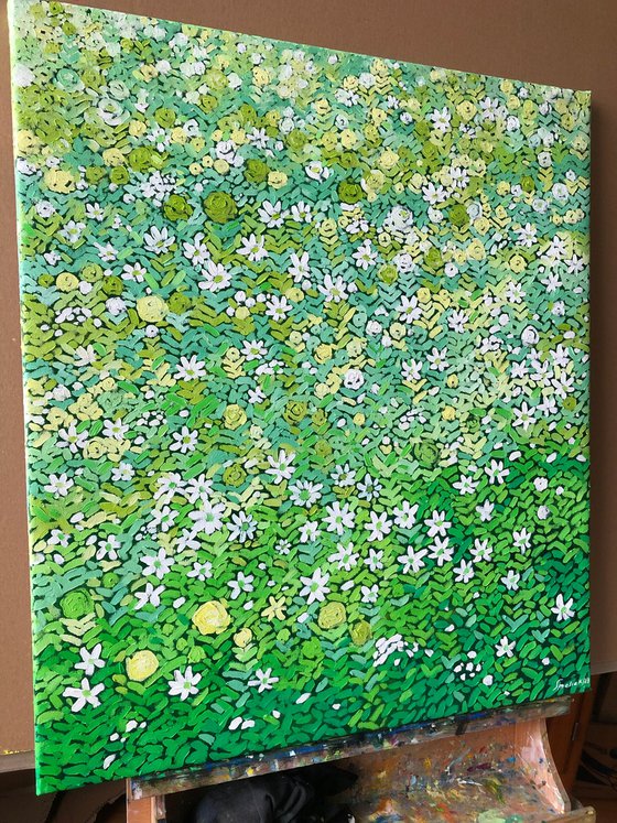 Abstract green flowers