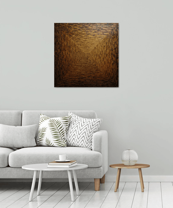 Large gold orange purple square gradient