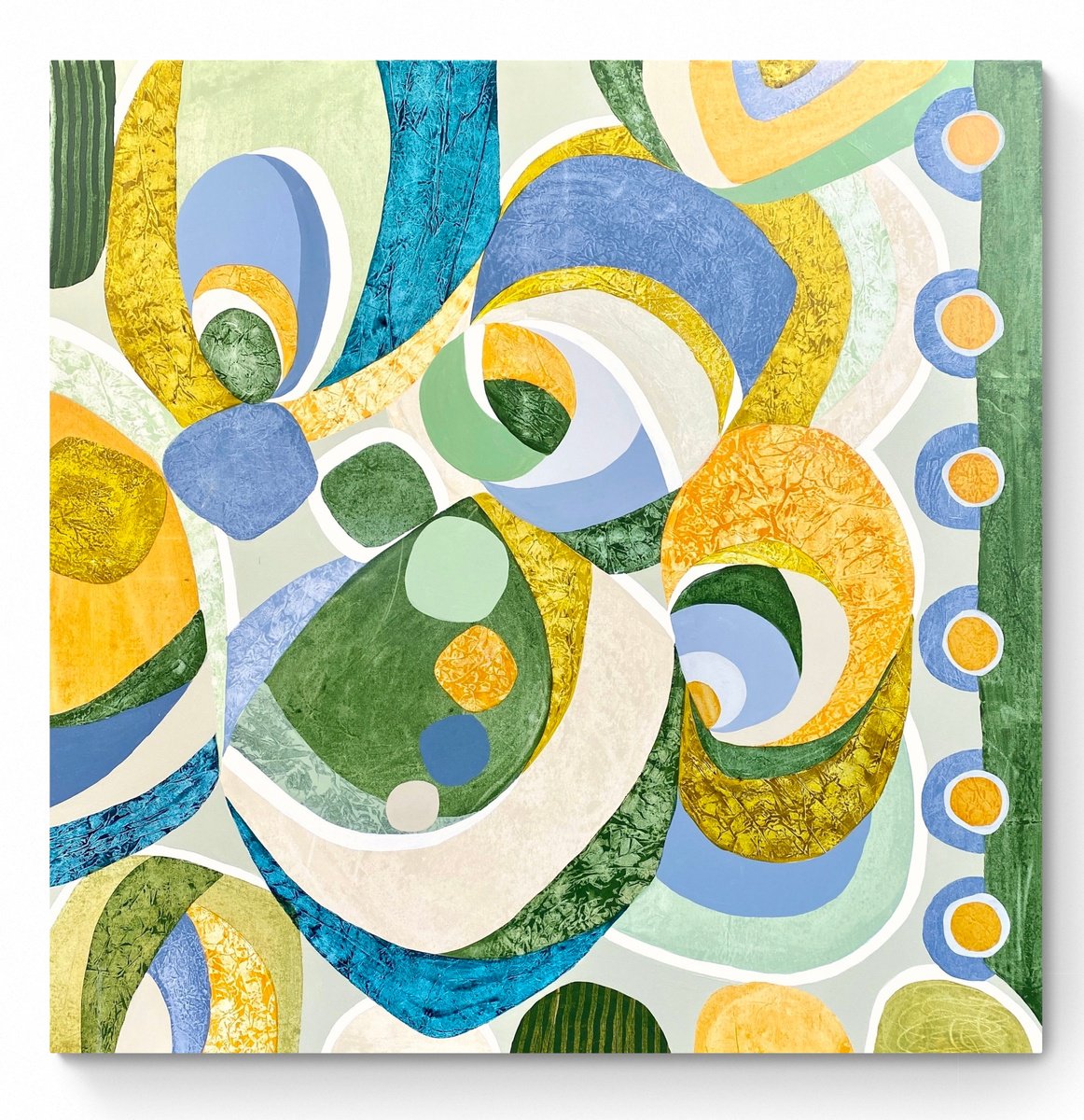 Abstract Acrylic Painting By Cristina Dalla Valentina, 39 X 39, Gatherings 2, Original Artwork