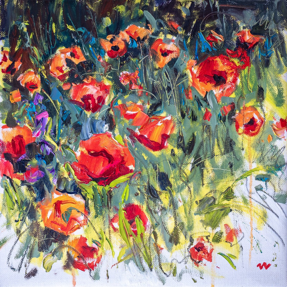 Poppy Field Oil Painting By Vasyl Moldavchuk | Artfinder