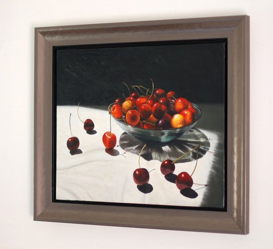 Cherries and Glass Bowl