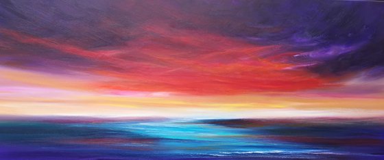 Crimson Calm - seascape, emotional, panoramic