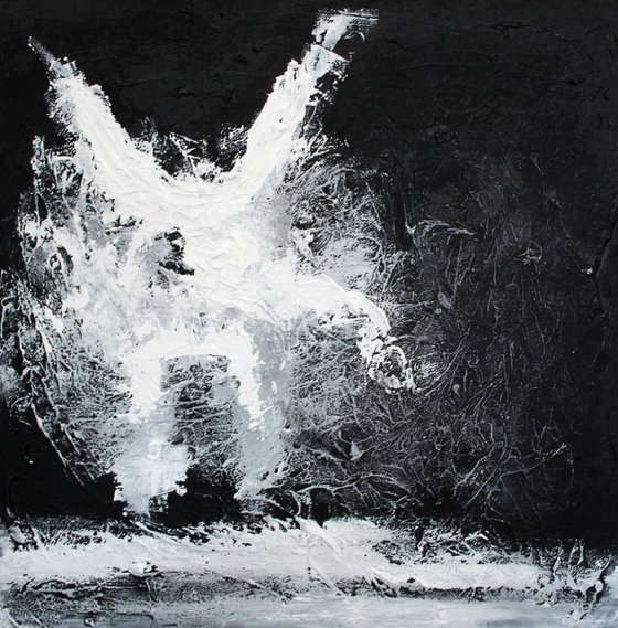 Black and White Abstract Painting  / Saga N73