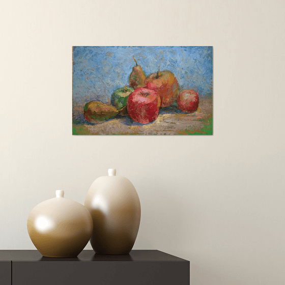 Red Apples Pears painting