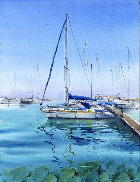 Yachts at anchor  #16