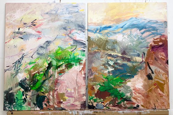 Mountain path. Diptych.