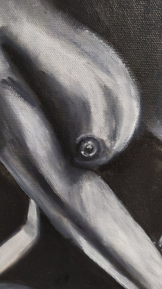Sexy, original nude erotic oil painting, woman art, Gift, impressionism