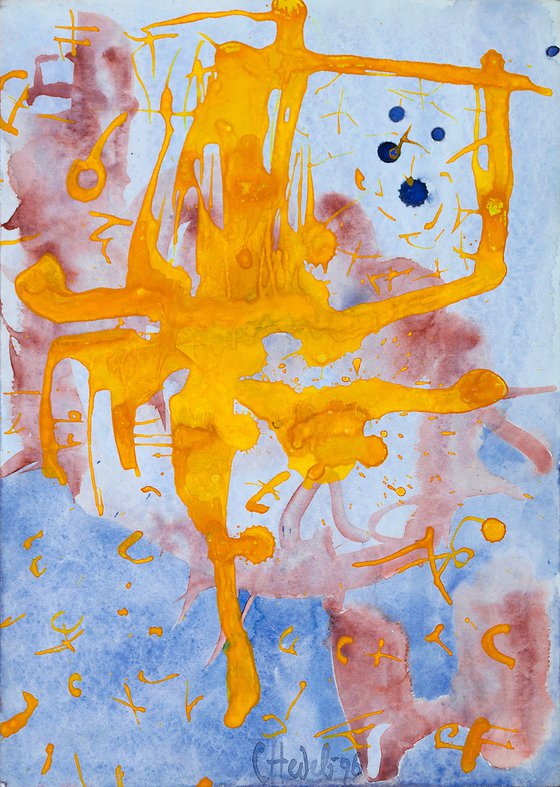 Composition with Yellow Strokes