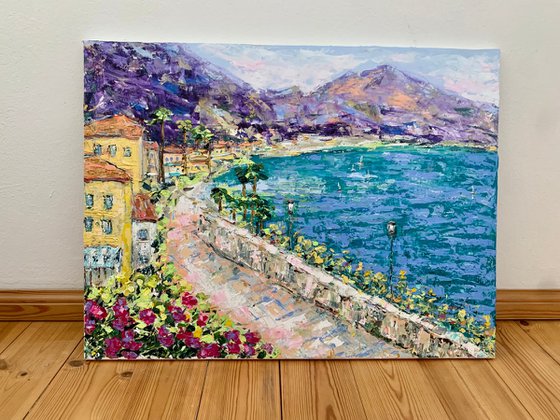 Bellagio promenade by lake Como