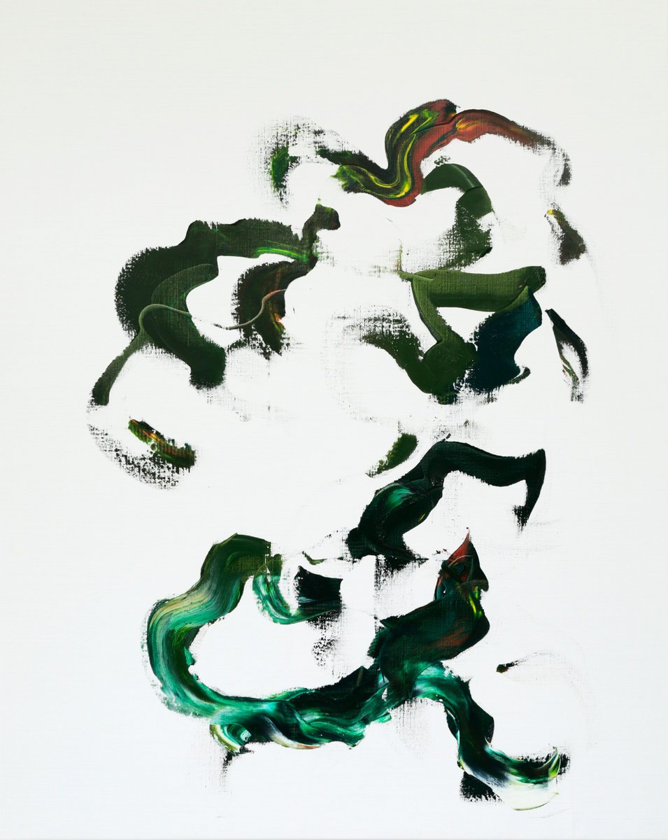 Expressive Abstract Oil Painting By Simon Findlay, 47 X 59", Taking Hours To Wind Down, Original Artwork