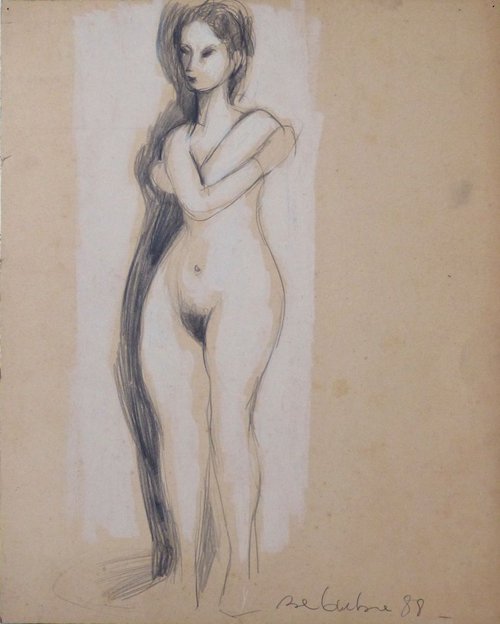 Standing Nude 1, 41x52 cm by Frederic Belaubre