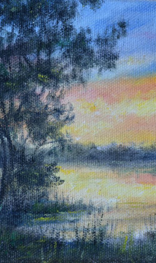 Sky Glow 5X7 oil by Kathleen McDermott