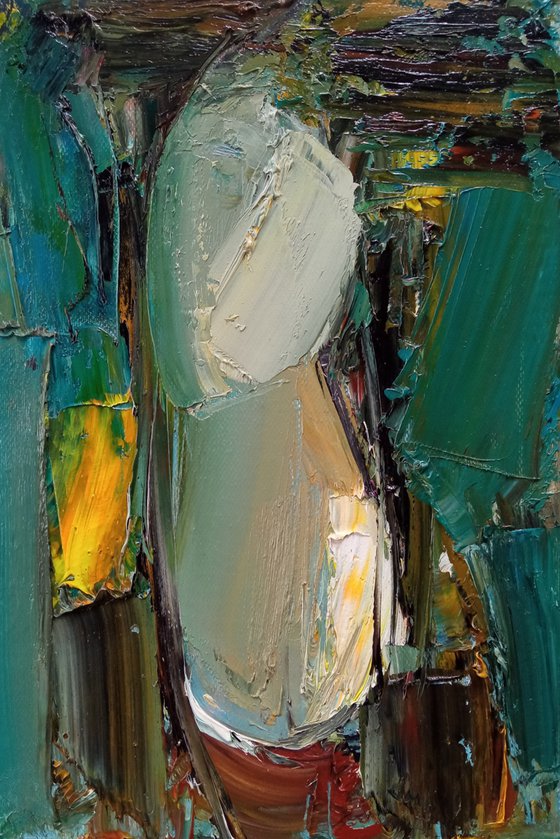 Portrait (20x30cm, oil/canvas, abstract portrait)