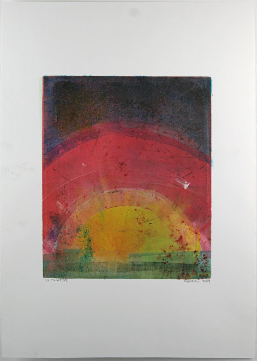 Rising - Unframed A3 Original Signed Monotype by Dawn Rossiter