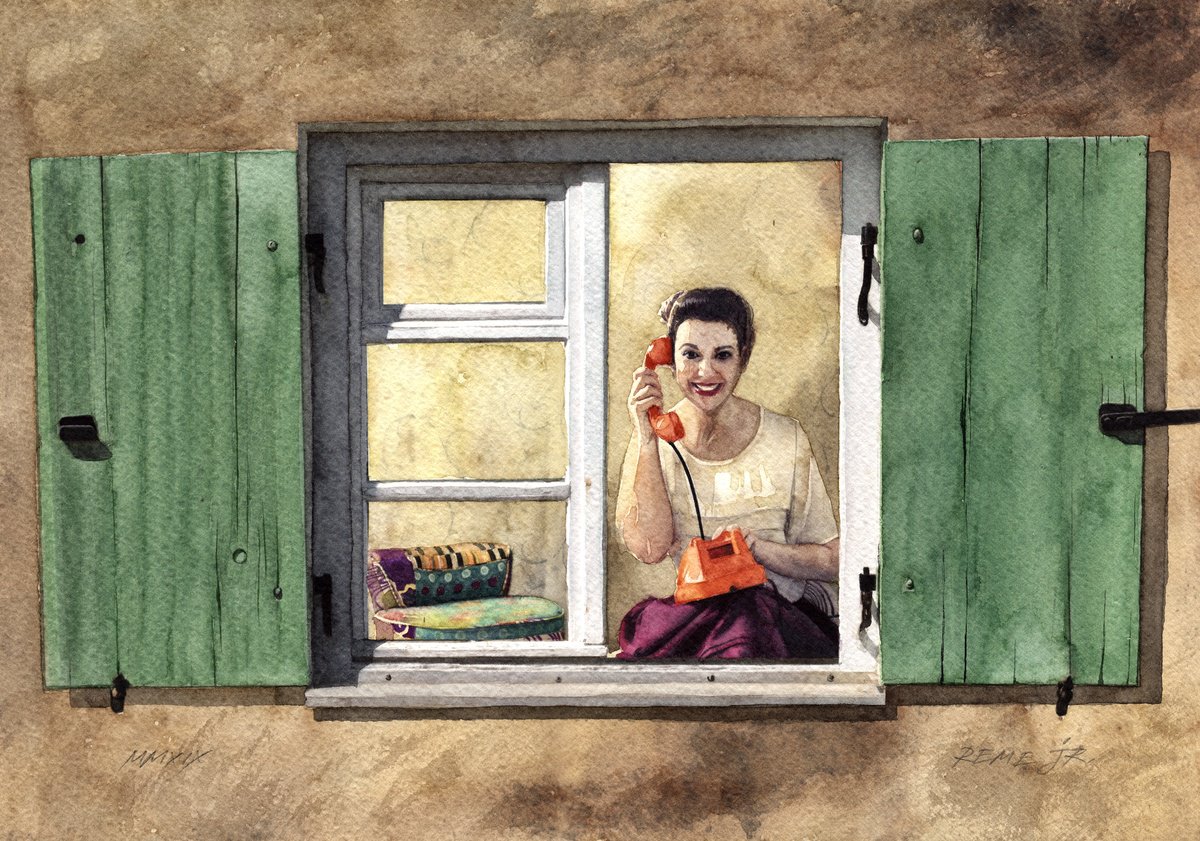 Impressionistic Watercolour , Woman In Home Ii By Reme Jr., 13 X 9, Artwork For Sale On Artfinder