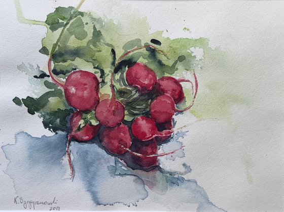 A bouquet of radishes