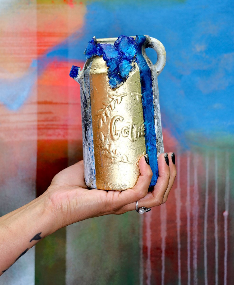 Organic Abstract Sculpture By Poovi Art, 3 X 3", Sky Is The Limit 01, Original Artwork