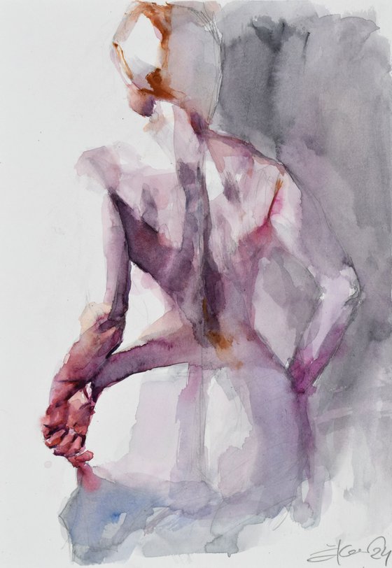 Nude back in the shadow