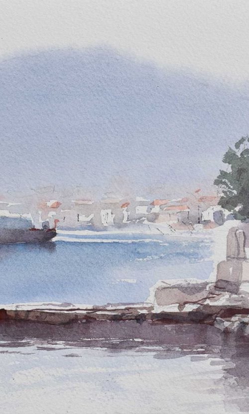 Adriatic scene with old house by Goran Žigolić Watercolors