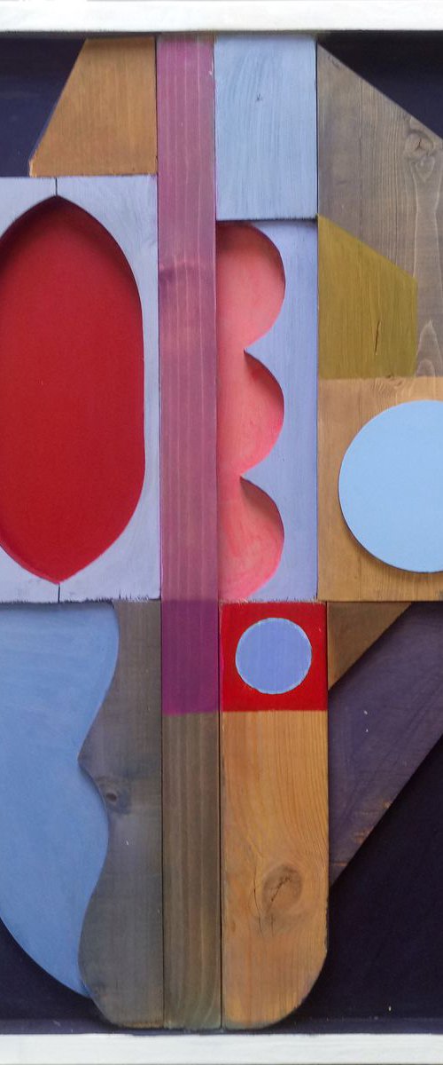 Relief with blue circle by Liam Hennessy