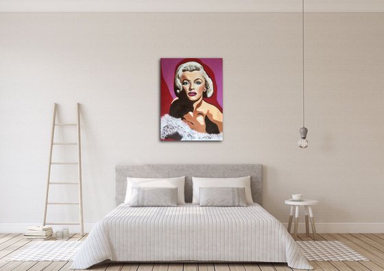 Marilyn Monroe.  Goddess of Hollywood. Portrait. Oil and acrylic on canvas.