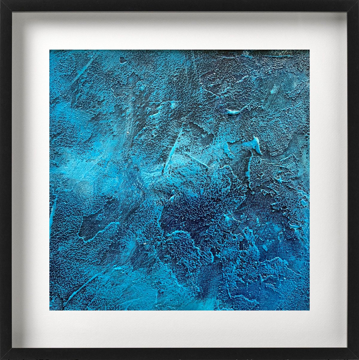 Abstraction No. 2221 -4 blue textured by Anita Kaufmann