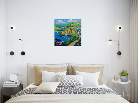 Whimsical Harbour Scene