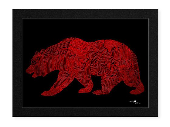 Bear Art, Framed Artwork, 16" x20"(40x50cm)