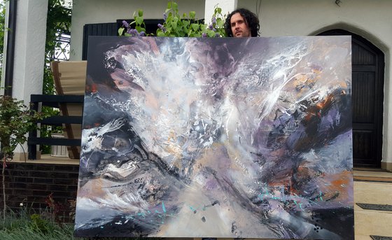 GIGANTIC SIZE 2M ABSTRACT MINDSCAPE DARK BEAUTY ONEIRIC ABOUT DIVINE CREATION O KLOSKA