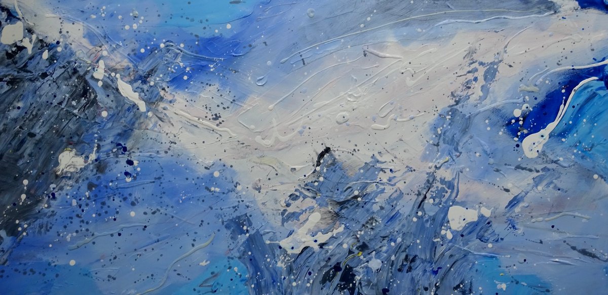  Emotion Blue By Mel Davies Art, 48 X 24, Artwork For Sale On Artfinder