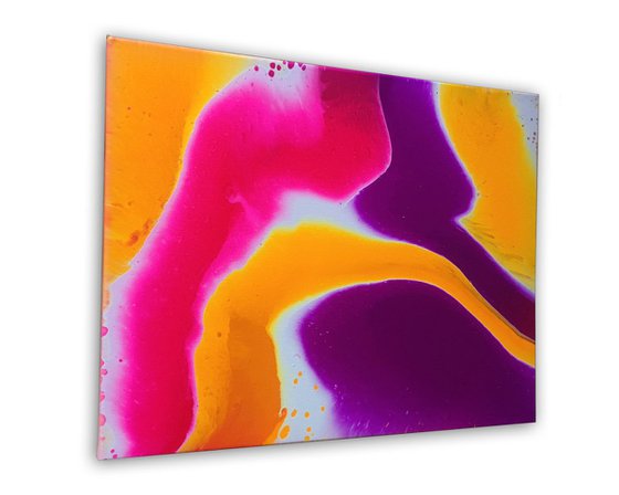 "Flow With Me Series" - Original Diptych, Abstract PMS Fluid Acrylic Paintings Series - 40" x 16"