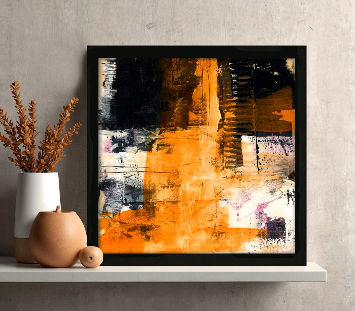 Abstract Painting By Kathy Morton Stanion, 13 X 13", Secret Moments 2, Original Artwork