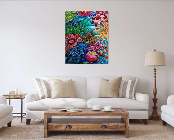 Abstract oceanic dreams  #1    (82 x102 cm.)