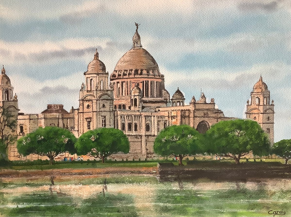 Impressionistic Cityscapes Watercolour By Darren Carey, 15 X 11, Kolkata India, Original Artwork