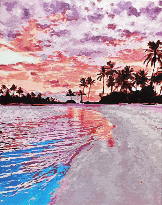 Coral and lilac sunset