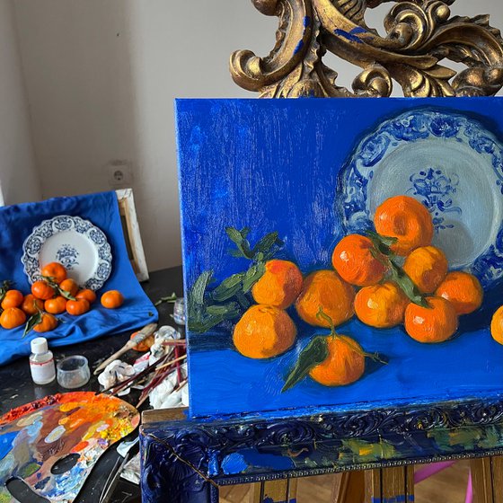 Still life with tangerines