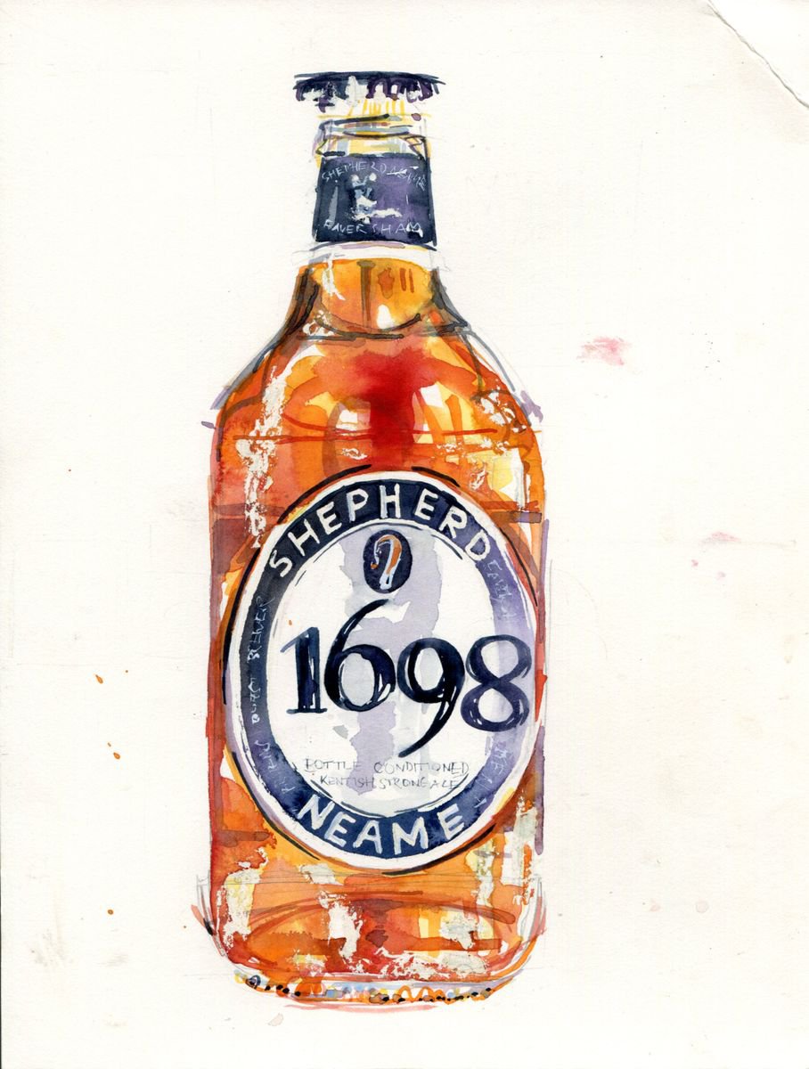 1698 Shepherd Neame Real Ale Beer Bottle by Hannah Clark