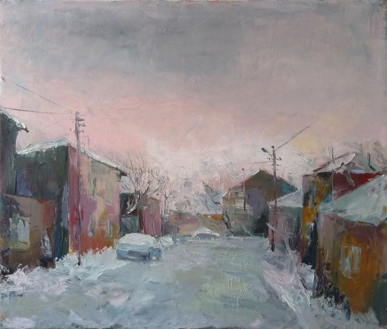 Winter(50x60cm, oil painting, impressionism, ready to hang)