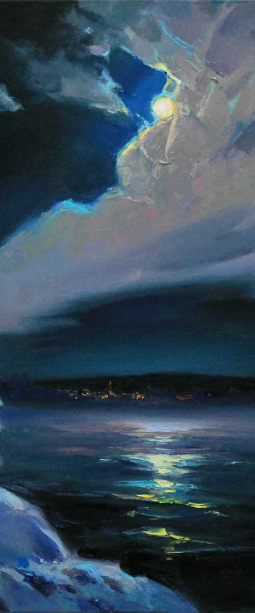 Winter night by Alisa Onipchenko-Cherniakovska