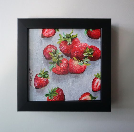 Strawberries painting frame